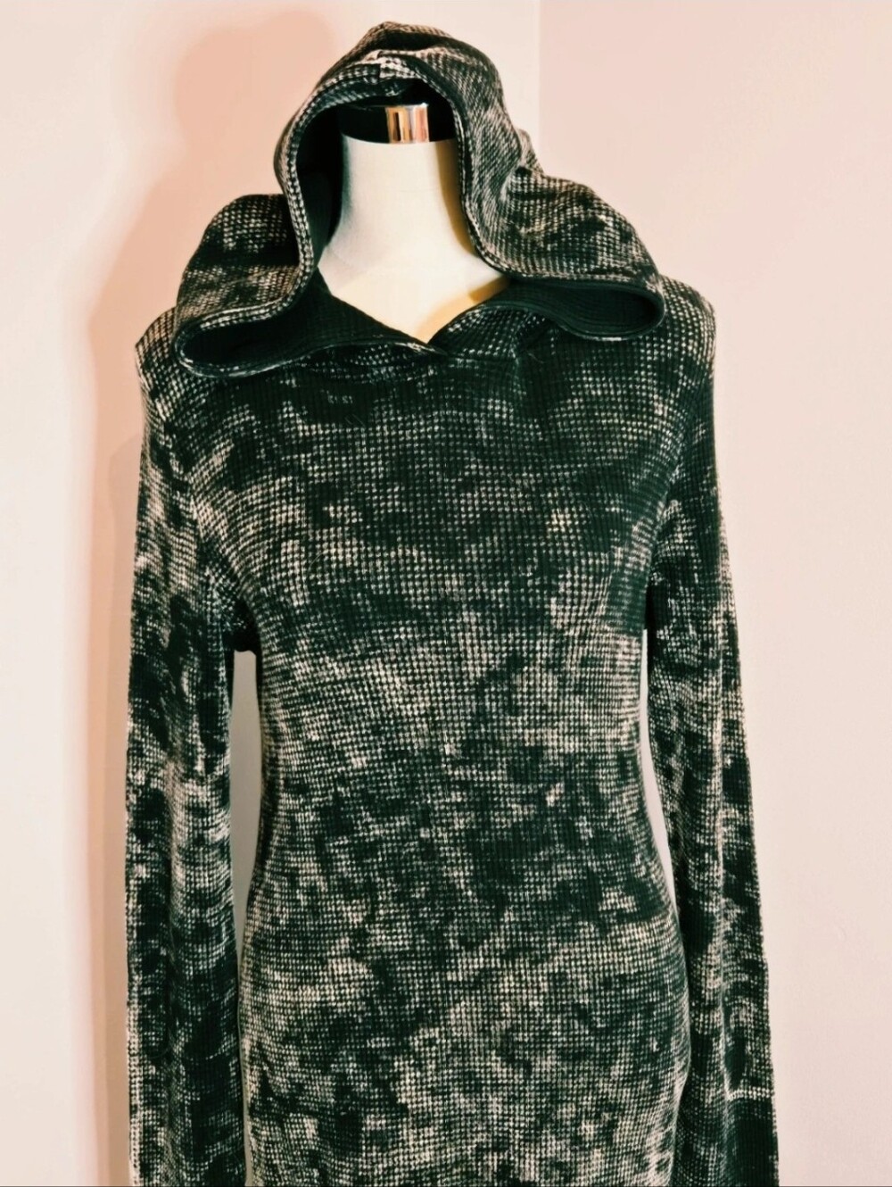 Cotton Citizen Charcoal Marled Hooded Cowl Turtleneck Sweater
